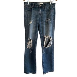 Madewell Jeans Denim Boyjean Women's Knee-Rip Mid Rise Medium Wash Ankle 26